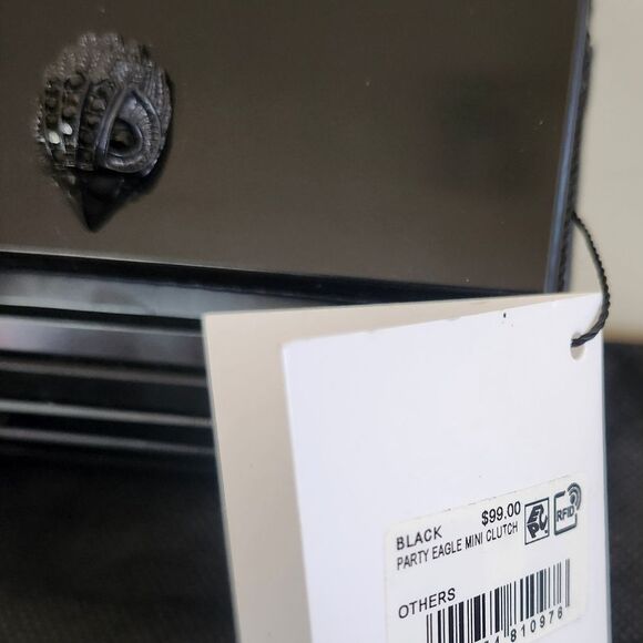 NWT Kurt Geiger "Party Eagle" Black Acrylic Clutch Shoulder Chain Mini Bag $99 - Picture 6 of 13